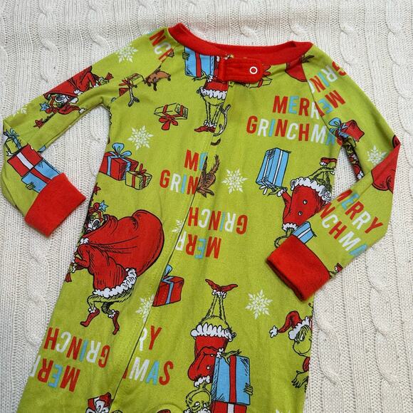 The Grinch Baby One Piece Sleeper sz 18 m - Picture 6 of 6